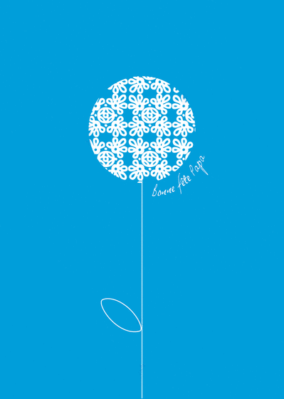 Bonne f&ecirc;te papa fleur bleu